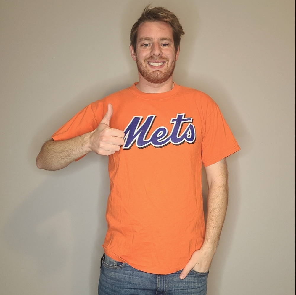 Large Orange Mets #45 Pedro Martinez T Shirt